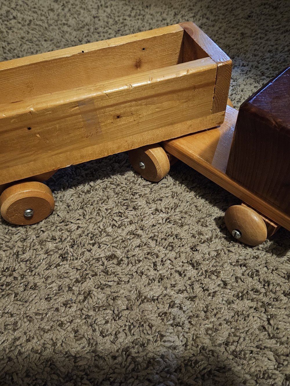 Wooden Pull-Along Toy Train Car - Natural Brown